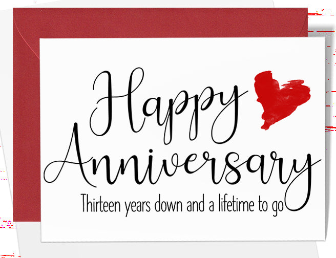 13th Anniversary Card, Thirteenth Anniversary Card, For Husband