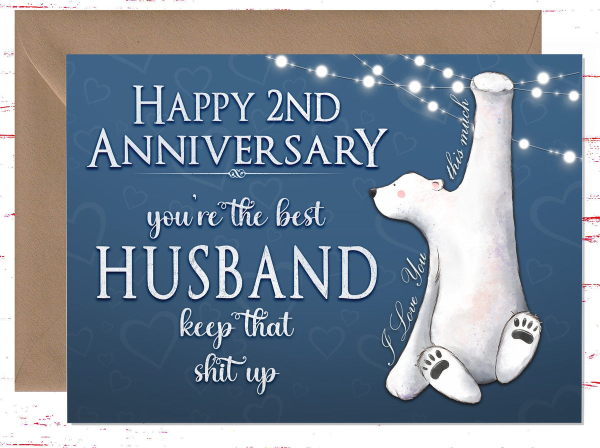 2nd Anniversary Card for Husband, Second Anniversary Card for Him AC