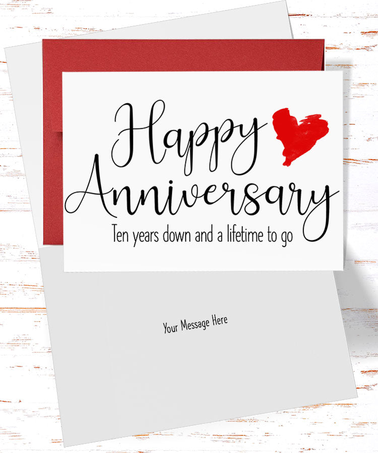 10th Anniversary Card, Tenth Anniversary Card, For Husband, For