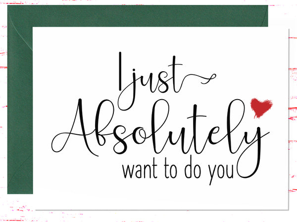 Naughty Anniversary Card I Just Absolutely Want to Do You, Sentimental Anniversary Card, Valentine's Day  (AC1042)