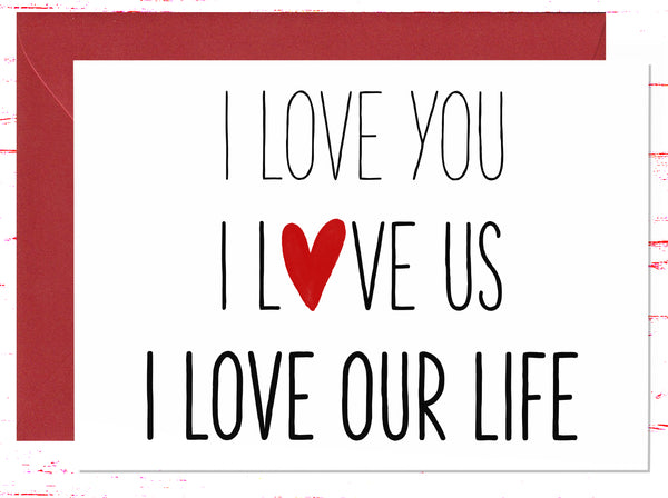 I Love You I Love Us Valentine Card, Anniversary Card, Card for Her, Card for Him, Husband or Wife, Card for Sentimental Anniversary (AC3323)