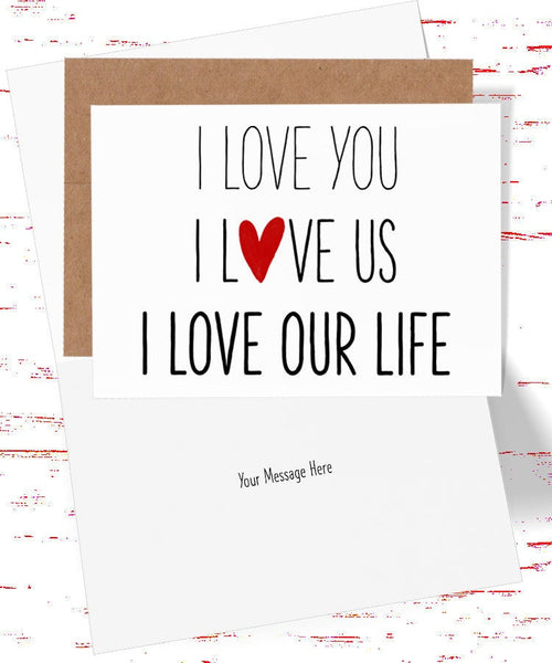 I Love You I Love Us Valentine Card, Anniversary Card, Card for Her, Card for Him, Husband or Wife, Card for Sentimental Anniversary (AC3323)