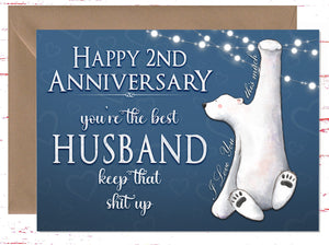 2nd Anniversary Card for Husband, Second Anniversary Card for Him - AC8702