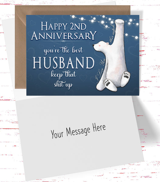 2nd Anniversary Card for Husband, Second Anniversary Card for Him - AC8702