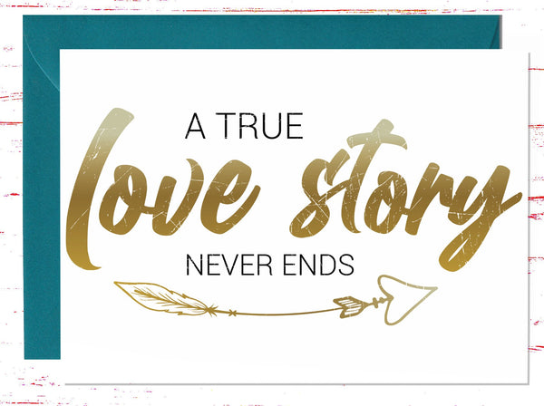 Valentine's Day Card A True Love Story Never Ends, Anniversary Card, Card for Her, Card for Him, Husband or Wife, Card for Sentimental Anniversary (AC3342)